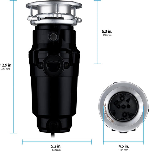 Waste Maid Garbage Disposal, Anti-Jam, Continuous Feed, 1/3 HP Builders