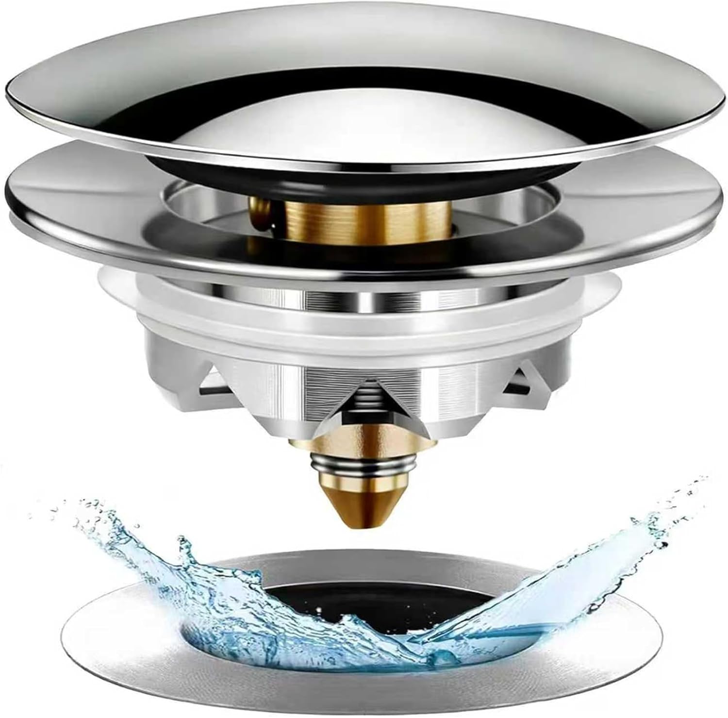 Anlige Bathtub Drain Stopper,Pop Up Tub Stopper and Cover with Hair Catcher