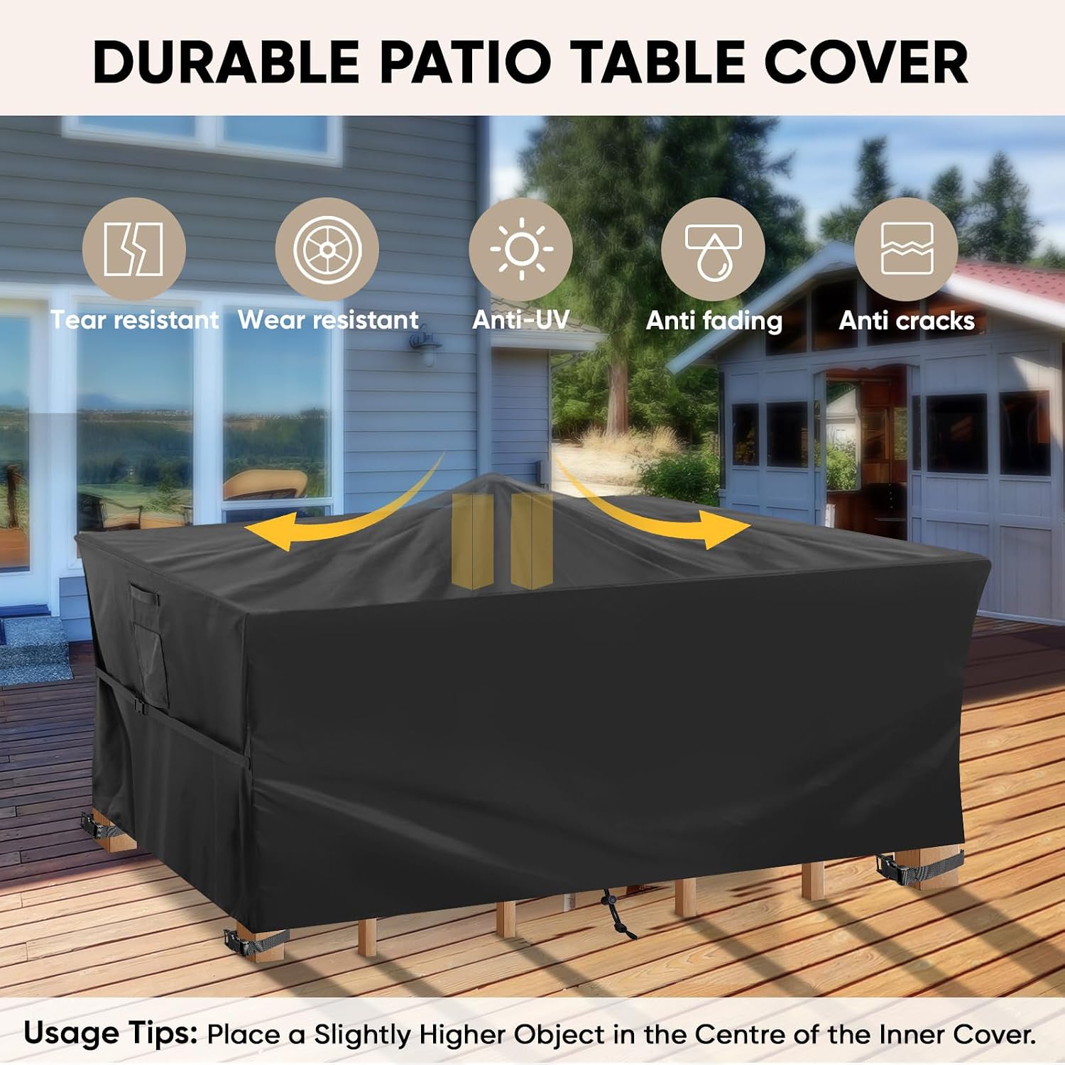 BALEINE Patio Furniture Covers Waterproof, Heavy Duty Outdoor Table Cover