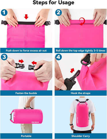 HEETA Waterproof Dry Bag Backpack with Emergency Whistle 5L/10L/20L/30L/40L