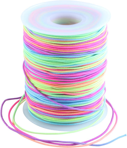 KONMAY 1mm Rainbow Stretchy Bracelet String for Pony Beads,330 ft