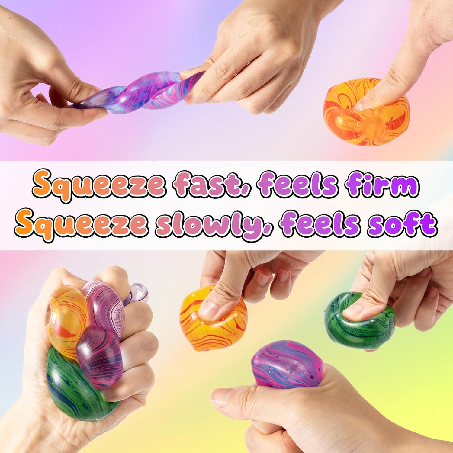 4 Pack Squishy Fidget Toys Stress Cube Bulk, Squishies Slow Rising Stress Balls for Adults Kids, Sensory Fidget Toys for Anxiety Relief, Small Squishy Toys for Classroom Prizes Party Favors