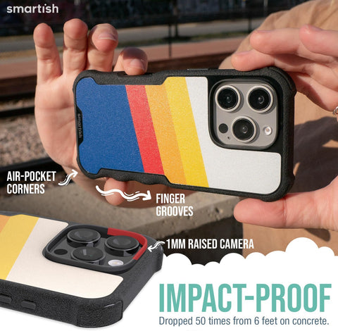Smartish iPhone 16 Pro Case MagSafe, Gripzilla, Heavy Duty Grip, Stripes