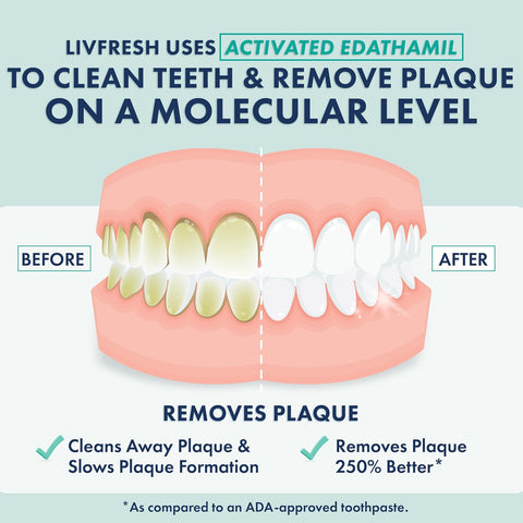 LIVFRESH Toothpaste Gel, Clinically Proven to Remove Plaque 250% Better, Does Not Irritate Gums, Reduces Tartar Buildup, Freshens Breath, SLS Free Dental Gel, Wintergreen