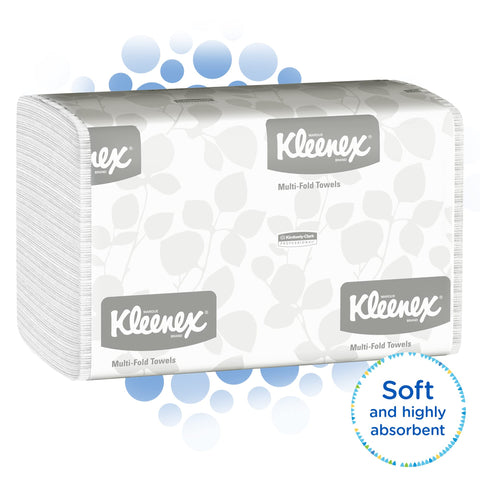 Kleenex® Multi-Fold 1-Ply Hand Towels, 9-3/16" x 9-3/8", 150 Towels Per Sleeve, Case Of 16 Sleeves