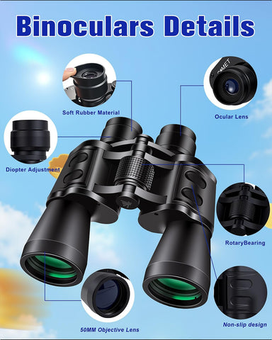 20x50 Binoculars for Adults High Powered