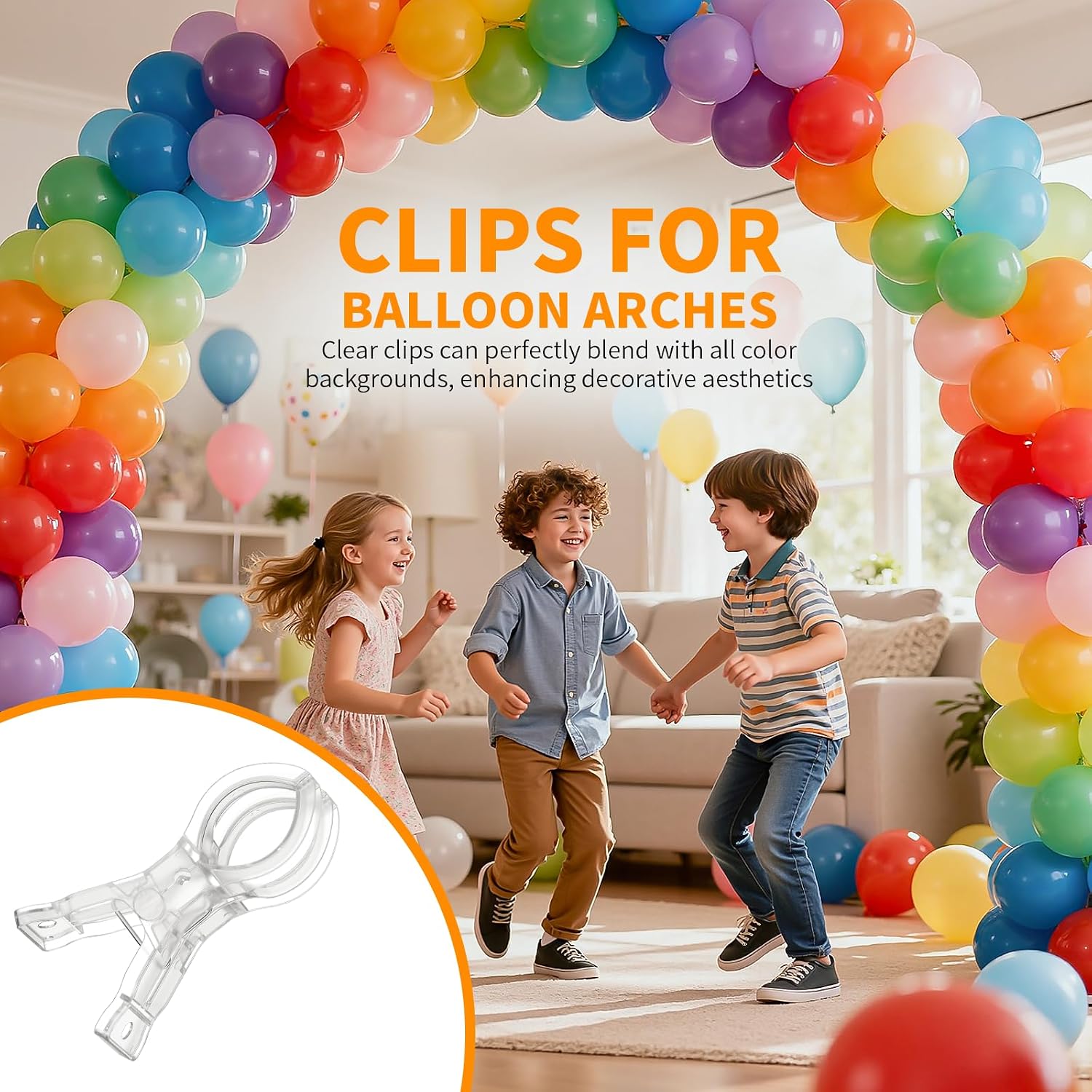 Muitcdo 10 Pack Balloon Arch Clips, Large Clear Spring Clamps for Backdrop, 3.5'' Plastic Clips Supplies for Birthday Decoration Accessories Beach Towels Crafts Swimming Pool Photography Studios