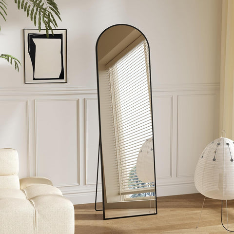 Arched Full Length Floor Mirror 56"x15", Body Standing Mirror