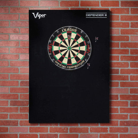 Viper Defender III Extended Length Dartboard Surround Wall Protector, Fits 17.75" and 18" Bristle Dartboards, Compression-Fit Easy Mounting, 45" H x 32" W x 1" Thickness