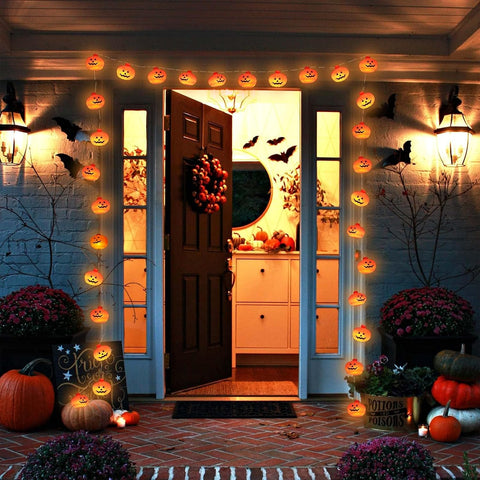 Runleo Halloween Decorations Pumpkin String Lights Battery Operated
