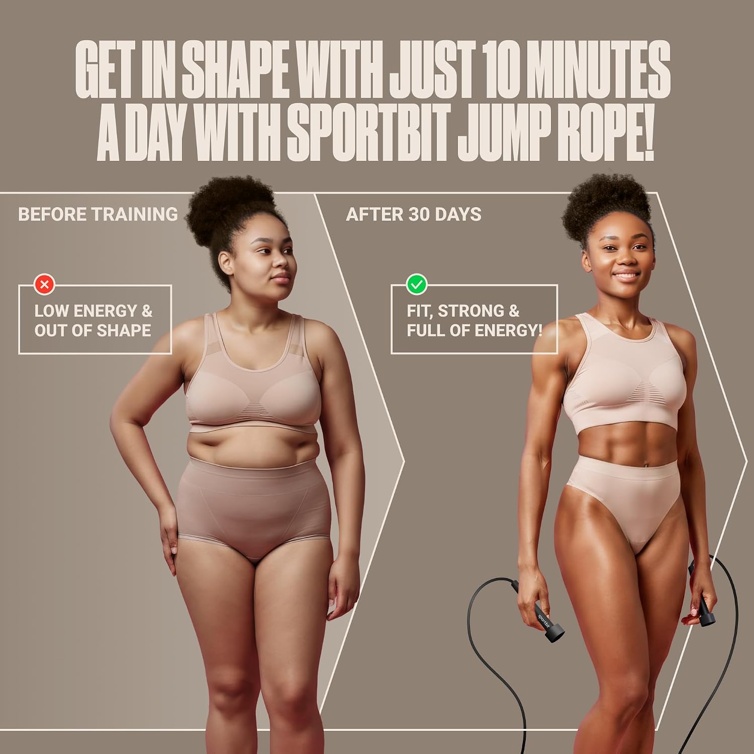 SPORTBIT Adjustable Jump Rope for Fitness and Exercise