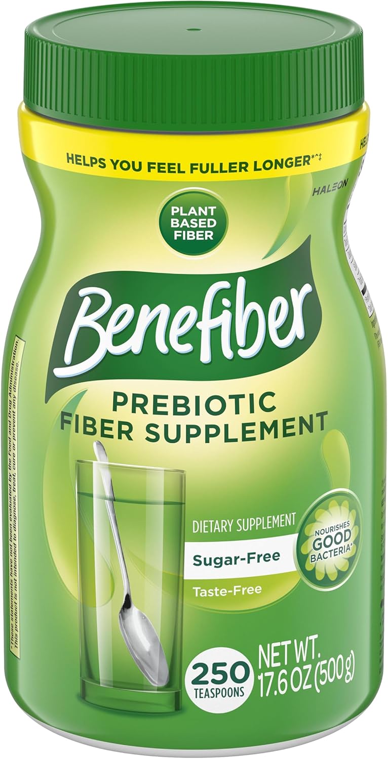 Benefiber Prebiotic Fiber Supplement Powder, Unflavored, 250 Teaspoons