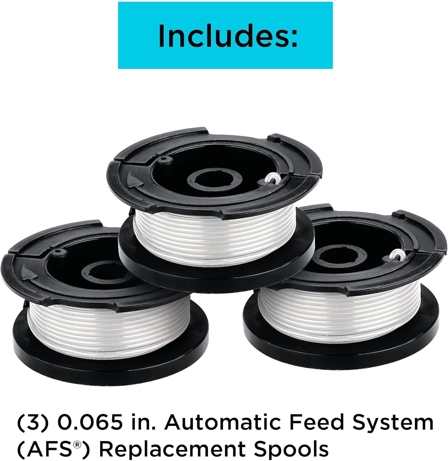 BLACK+DECKER Weed Eater String, Genuine OEM Authentic Trimmer Line, 3-Pack, 30-Feet of Replacement Spool, 0.065-Inch Diameter (AF1003ZP)