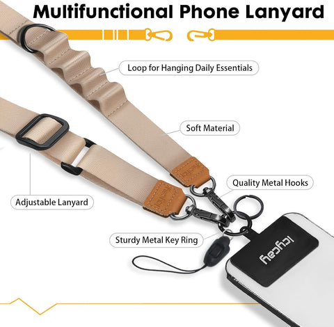 Icycay Phone Lanyard Crossbody Strap Neck Adjustable Teacher Women Gold