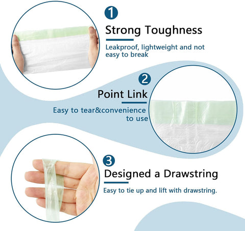 200 Pack Portable Potty Chair Liners with Drawstring,Disposable Training Toilet Seat Potty Bags for Kids Toddler Pet Outdoors(17.3x9.4 inch)