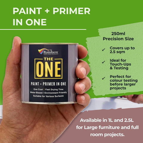 THE ONE All-In-One Paint & Primer - Dark Pink Matte, 8.5 Fl Oz/250ml | 1 Coat Formula | Easy Indoor & Outdoor Decorating for Home & Garden Walls, Floors & Furniture | Water-Based & Low VOC