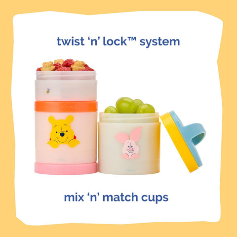 Whiskware Winnie The Pooh Snack Containers, 3 Snack Cups, Sweet Like Honey