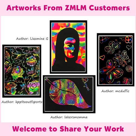 ZMLM Scratch Paper Art-Crafts Gift: 2 Pack Rainbow Notebooks Supplies Toys