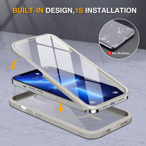 miracase for iPhone 13 Pro Case 6.1",Built-in Screen Protector,Titanium