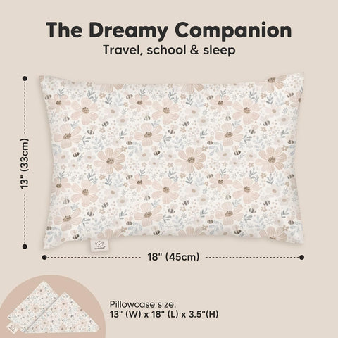 Toddler Pillow with Pillowcase, 13x18 My Little Dreamy Pillow (Flora Vale)