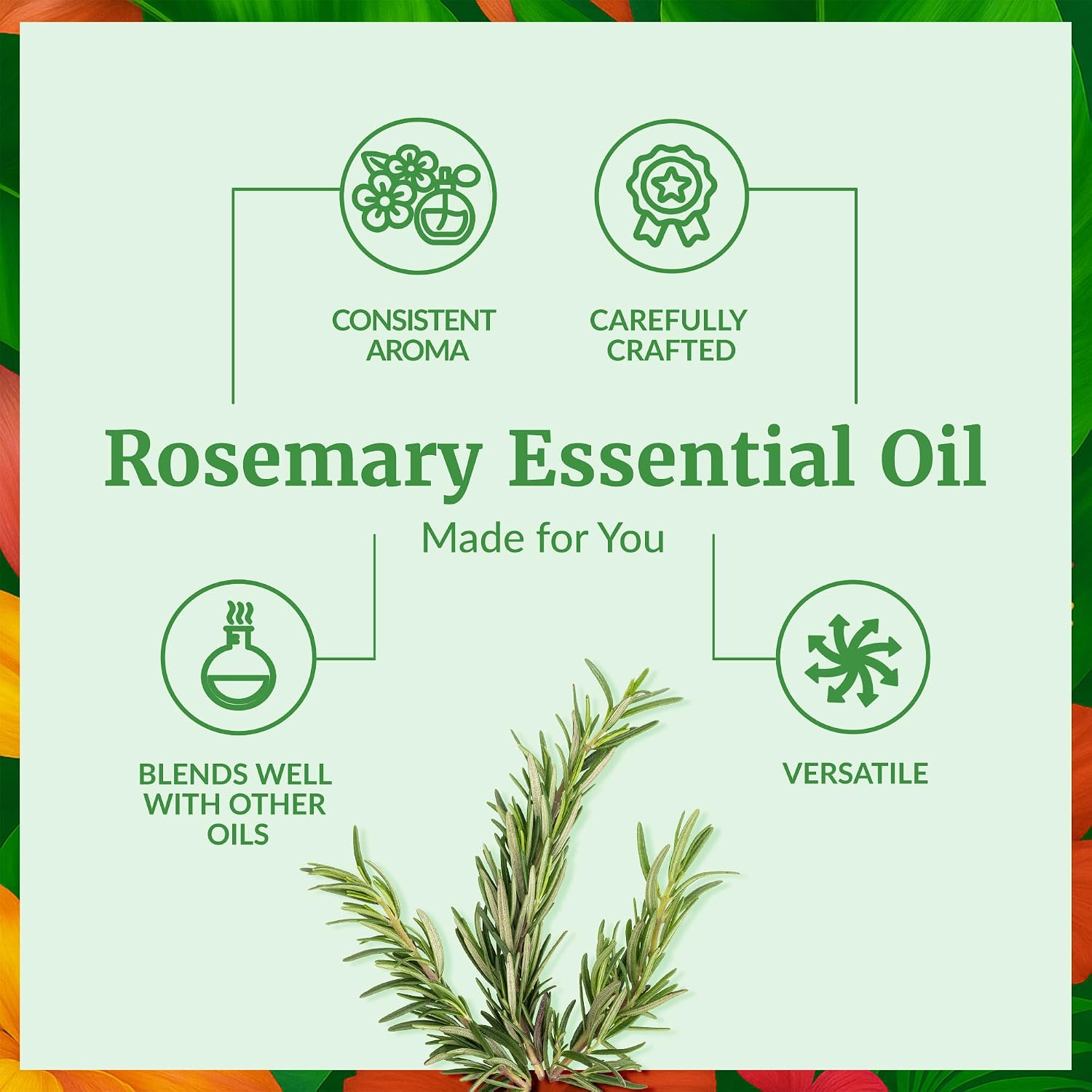 SVA Rosemary Essential Oil, Glass Bottle with Dropper, 4 Fl Oz (118 ml)