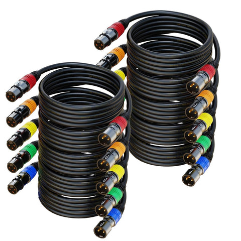 XLR Cables 50FT 10Packs, XLR Microphone Cable Male to Female