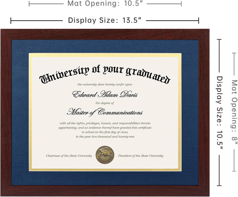 upsimples Diploma Frame with HD Glass, 11x14 Mahogany, 3 Pack