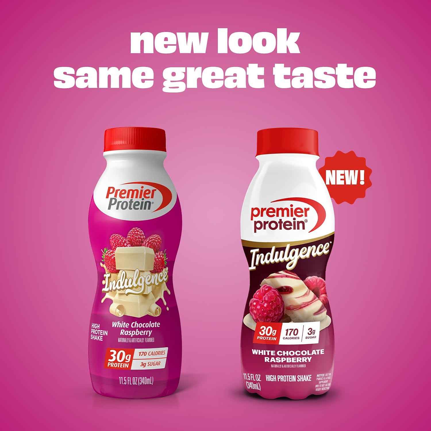 Premier Protein INDULGENCE 30g Shake, White Chocolate Raspberry, 12 Pack | Dessert-Inspired, 170 Calories, 3g Sugar, Supports Muscle Health, Gluten-Free, 11.5 oz (Packaging May Vary)