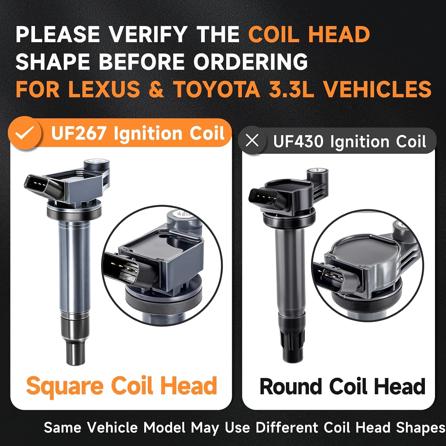 Motorevo UF267 Ignition Coil Pack Fit for Toyota Avalon Sienna 3.0L 3.3L