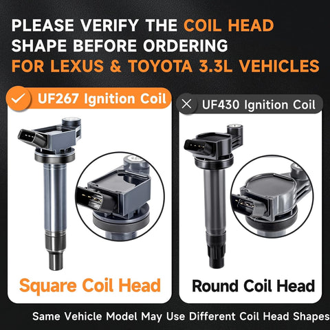Motorevo UF267 Ignition Coil Pack Fit for Toyota Avalon Sienna 3.0L 3.3L