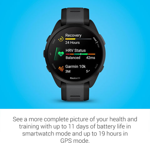 Garmin Forerunner® 165, Running Smartwatch, 43mm, Black
