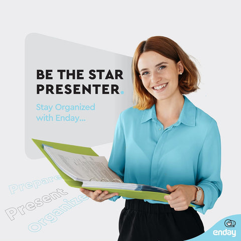 Enday 1/2 Inch Binder, Green 3 Ring Binder, 0.5 Inch Heavy Duty Three Ring Binder, 100 Sheets Capacity - for Home School and Office