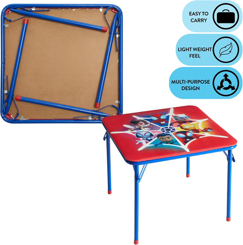 Marvel Spidey and His Amazing Friends Kids Activity Table and Chair Set,3 Piece Set with Square Table & 2 Folding Chairs, Furniture for Ages 3+, Indoor Play & Learning