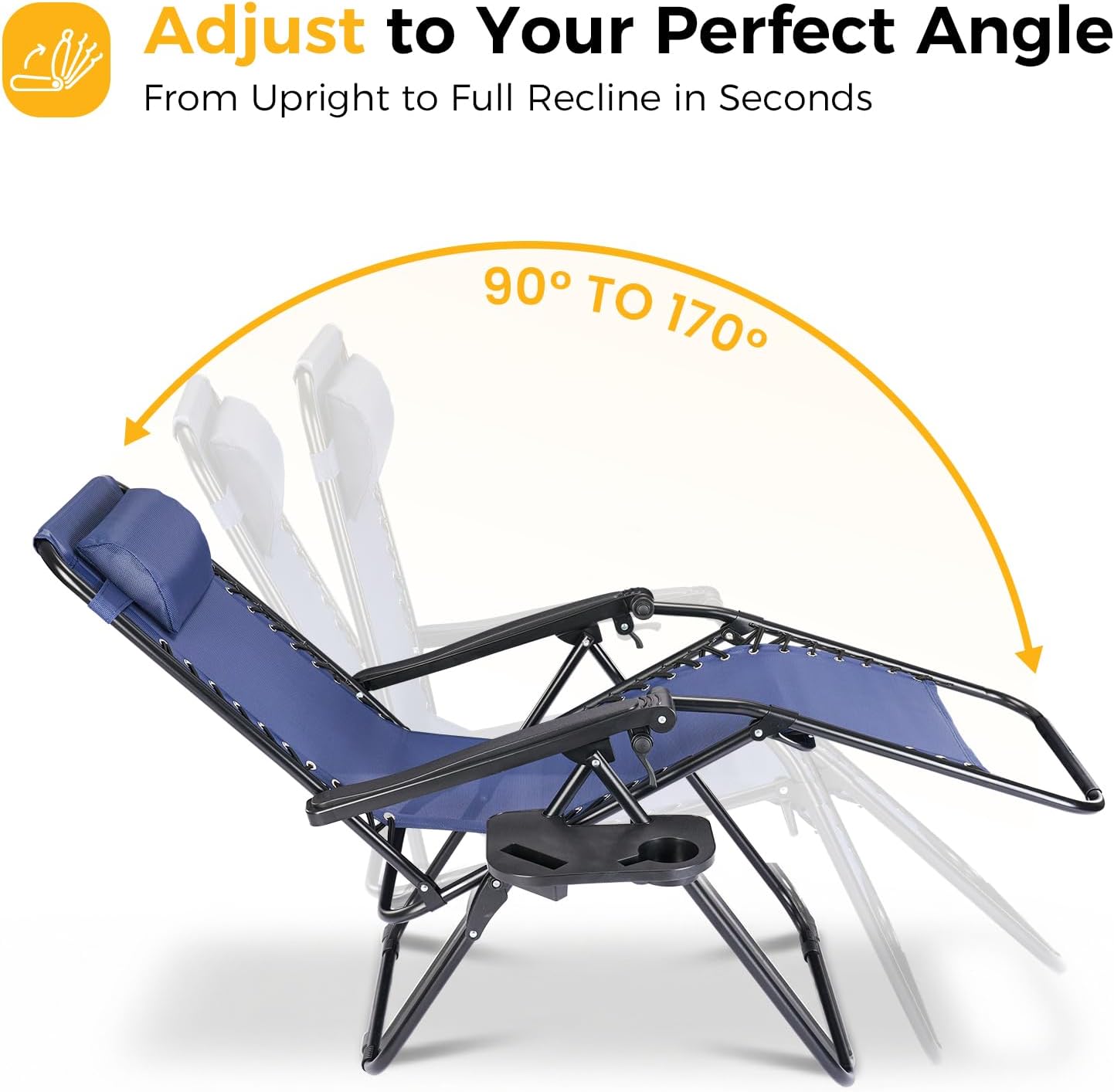 NEWBULIG Zero Gravity Chairs Set of 4, Folding Lounge Recliner Chair