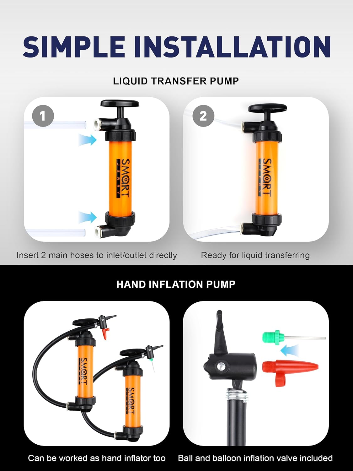 Cordless Fuel Transfer Pump, Hand Siphon Pump for Gasoline, 3 GPM Hign Flow