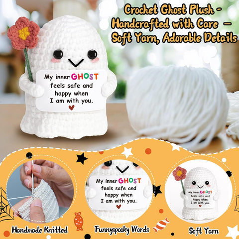 Unique Heartfelt Gift for Women Bestie Friends Pocket Hug Crochet Ghost