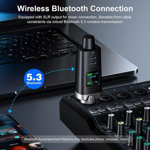 Aokeo AK-M1 XLR Bluetooth Receiver-High-Fidelity Wireless Audio Adapter,100ft Stable Connection,Stereo for Speakers,Mixers,DJ Equipment,Weddings,Parties