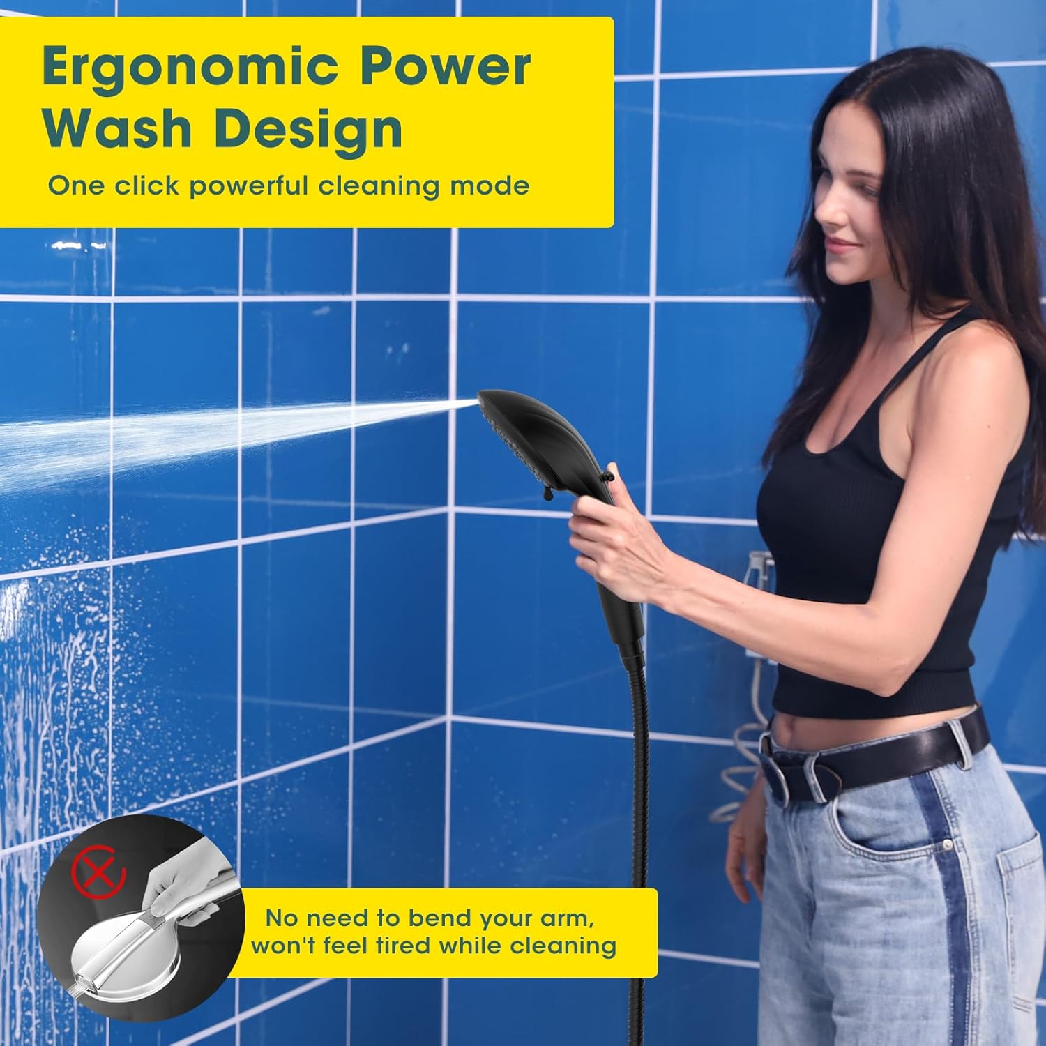 FASDUNT Filtered Shower Head with Handheld, High Pressure 8 Sprays, Black