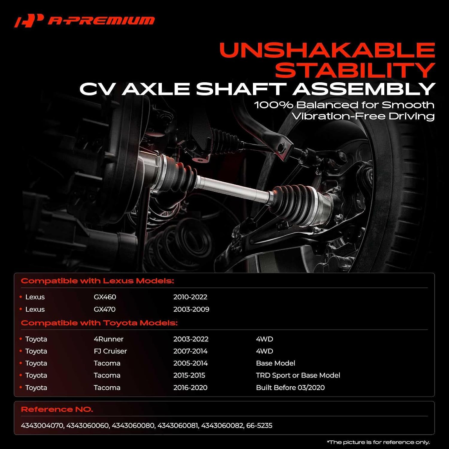 A-Premium Front Driver or Passenger Side CV Axle Shaft Assembly
