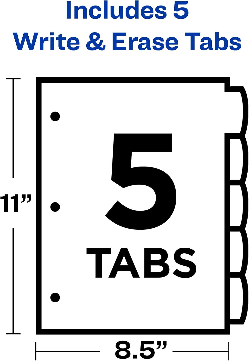 Avery Big Tab Write & Erase Plastic Dividers, 5-Tab, Color, 1 Set