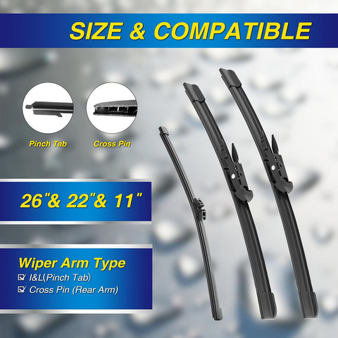 5 PLUS Silicone Windshield Wipers Fits Ford Explorer 2011-2024 (3 PACK)