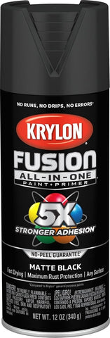 Krylon Fusion All-In-One, Matte, Black, 12 oz