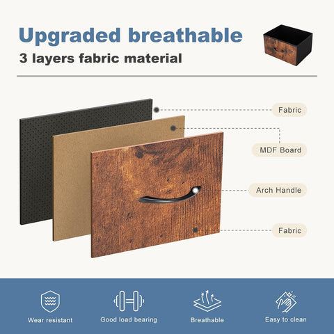 DUMOS 10 Drawer Tall Dresser for Bedroom & Living Room, Brown