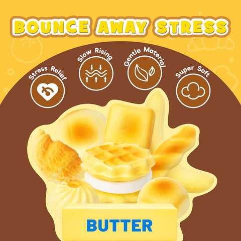 Recheel Butter Squishy Toys, 9 Pack Slow Rising Food Squishies Set