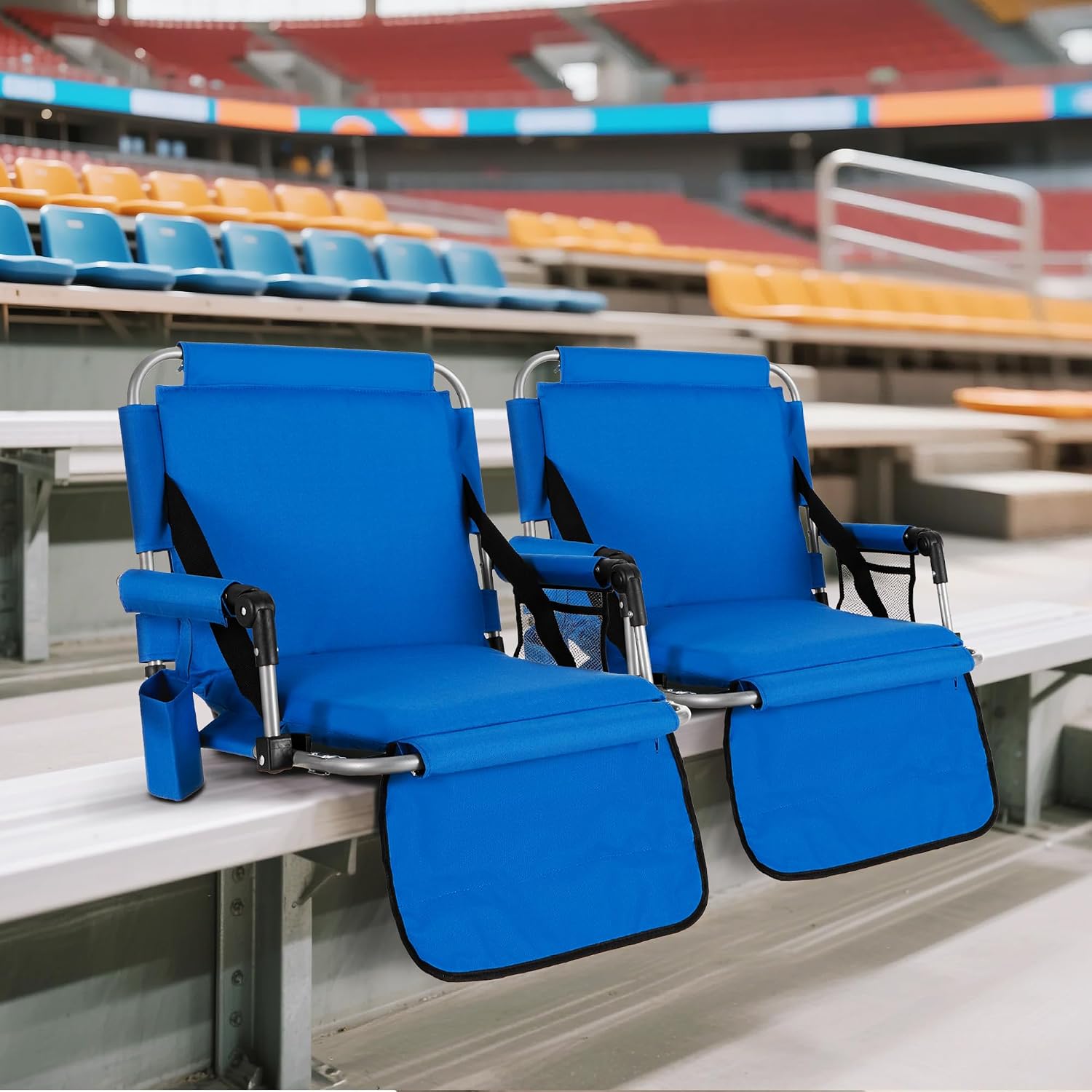 LET'S CAMP Folding Stadium Seat Bleacher Chair Portable Stadium Chair
