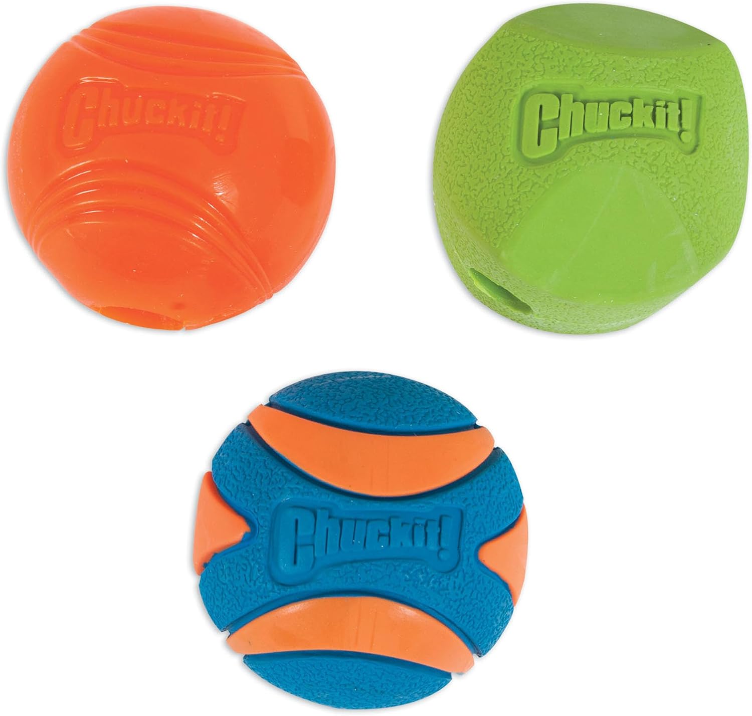 Chuckit Gen 1 Fetch Pack Dog Balls - Interactive Dog Toys, High-Bounce Fetch Ball, Floating Ultra and Rugged Balls, Durable - Size Medium, 2.5-inch Diameter, Set of 3