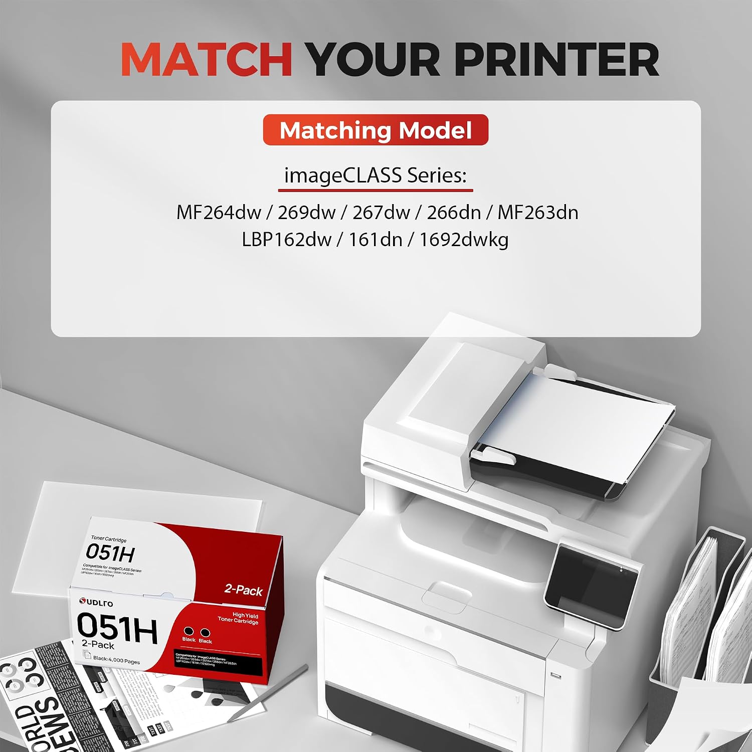 051H Toner Cartridges Replacement Compatible for Canon 051h 051 CRG051