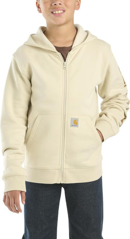 Carhartt Kid's CP8675 Long-Sleeve Full-Zip Logo Sweatshirt - Boys