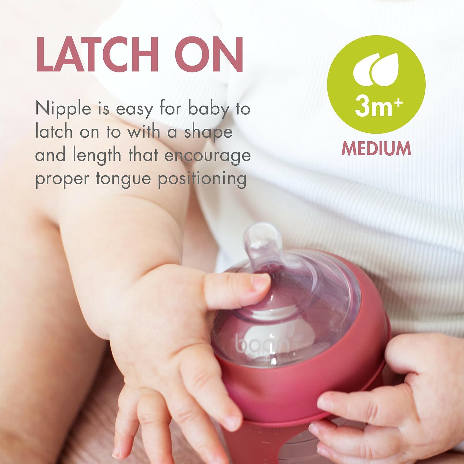 Boon Nursh Silicone Baby Bottles - Pink - 8 Oz - 3 Count