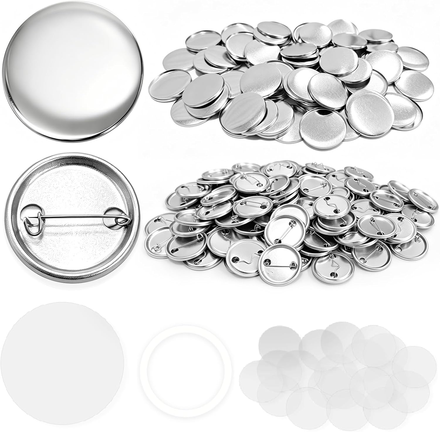 100 Set 32mm/1.25 inch Button Maker Supplies, Pin Maker Button Supplies